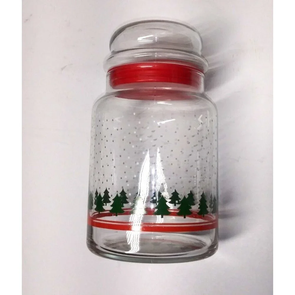 Vintage Libbey Holiday Jar Canister Glass 7